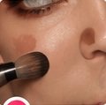 Foundation and contour blended with a makeup brush