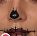 Painted skeleton nose and mouth details