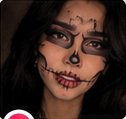Finished skeleton makeup look